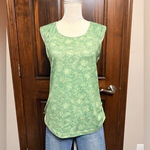 Merrell Opti-wick Mint Floral Tank Top Sz large